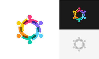 community people, social community, global community, human family logo abstract design vector