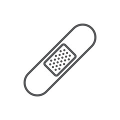 Band aid line icon. Minimalist icon isolated on white background. Medical patch simple silhouette.