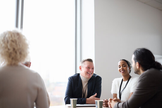 Business people talking during coffee break