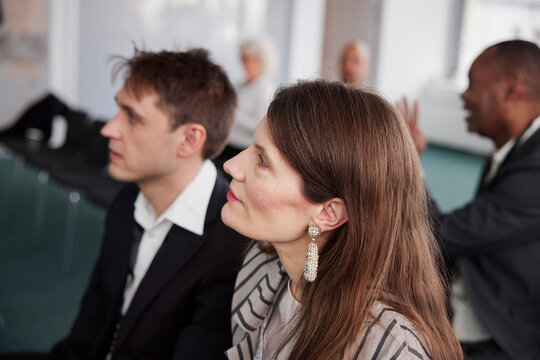 Smiling businesswoman during meeting