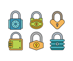 padlock icons set vector illustration