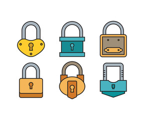 padlock icons set vector illustration
