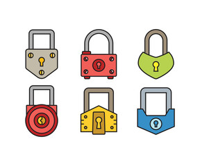 padlock icons set vector illustration