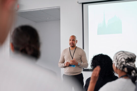Man having presentation during business meeting