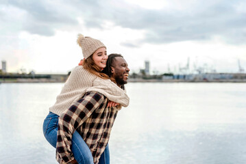 smiling couple in love
