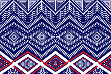 Geometric ethnic oriental traditional with triangles and elements seamless pattern. designed for background, wallpaper, clothing, wrapping, fabric, Batik, decorating, embroidery 