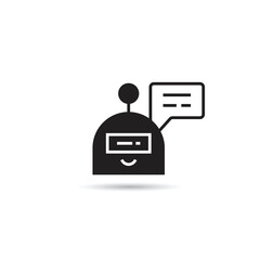 chat bot and speech bubble icon on white background