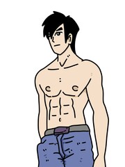 Fototapeta premium cute man cartoon on white background