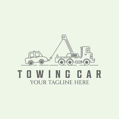 symbol towing car logo line art minimalist design illustration