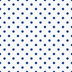 Polka dot seamless pattern, blue and white, can be used in the design of fashion clothes. Bedding sets, curtains, tablecloths, notebooks, gift wrapping paper