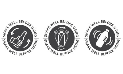 Fototapeta premium Shake bottle before use, icon, vector.