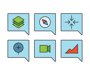 message and user interface icons set