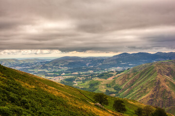 Mountain landscape, along the Way of Saint James. French Pyrenees