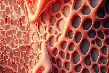 a cosmetics background with a depiction of a skin structure's cellular layers Generative AI - obrazy, fototapety, plakaty