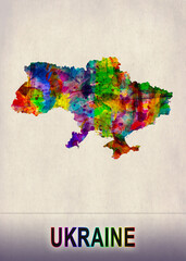 Ukraine Map in Watercolor