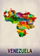 Venezuela Map in Watercolor