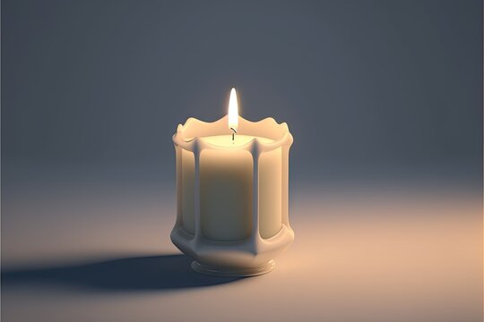 Candle 3D illustration Generative AI