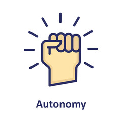 Autonomy, close fist Vector Icon which can easily modify or edit
