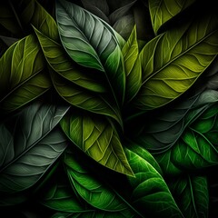 Fototapeta premium Luxury leaf texture. Closeup view of fantasy leaves.