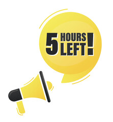 Countdown left 5 hours banner. count time sale.