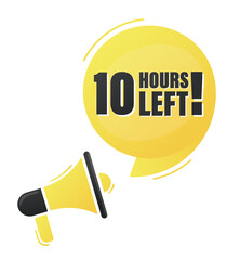 Countdown left 10 hours banner. count time sale.