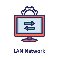 Cog, lan Vector Icon Fully Editable

