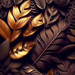 Luxury leaf texture. Closeup view of fantasy leaves.