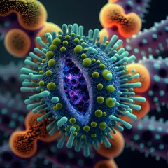 Virus bacteria environment. Pandemic outbreak.