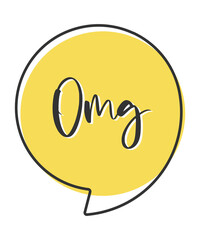 omg comic speech bubble in pop art style. Comic speech. Dialog window. Yellow banner for sale.