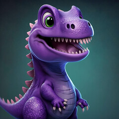 purple cartoon dinosaur, generative AI