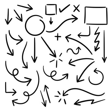 Vector hand-drawn arrows and shapes. 