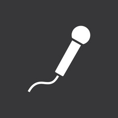 Microphone vector icon on grey background
