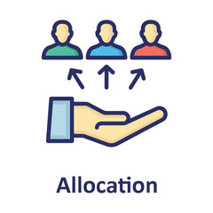 Allocation, management Vector Icon which can easily modify or edit

