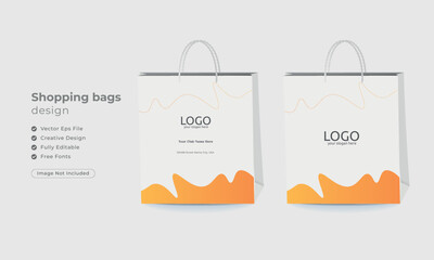 Corporate identity minimal shopping bag template