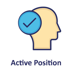 Active position, head Vector Icon which can easily modify or edit
