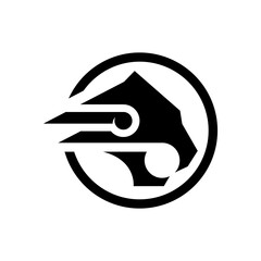 Black panther abstract in circle