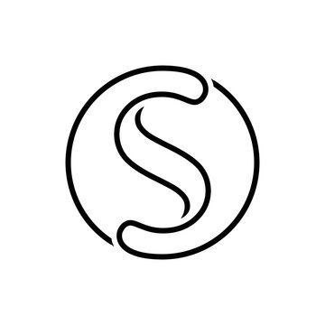 recommend clip art: A simple S letter logo yin and yang style
