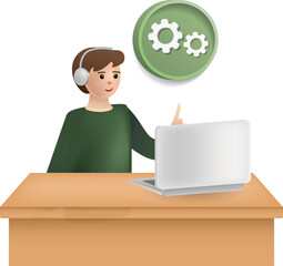 Tech Support icon. 3d illustration from engineering collection. Creative Tech Support 3d icon for web design, templates, infographics and more