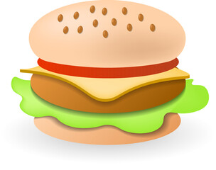Burger icon. 3d illustration from fast food collection. Creative Burger 3d icon for web design, templates, infographics and more