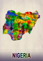 Nigeria Map in Watercolor