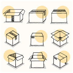 vector set of boxes