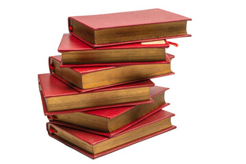 Old books isolated on white background.
