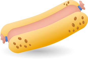 Hot Dog icon. 3d illustration from fast food collection. Creative Hot Dog 3d icon for web design, templates, infographics and more