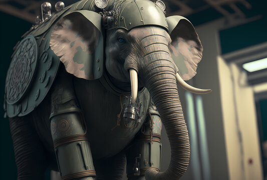 An Elephant Juggernaut Soldier of the Future: The Next Generation of Combat. Generative AI