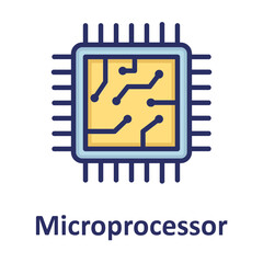 Cpu chip, hardware Vector Icon
