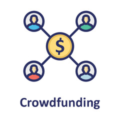 Crowdfunding, dollar Vector Icon

