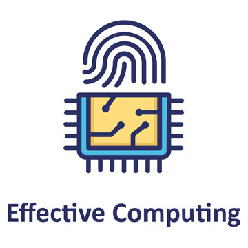 Effective computing, fingerprint Vector Icon
