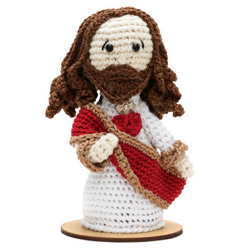 Jesus Cristo, imagem de Nosso Senhor em amigurumi t&eacute;cnica de croch&ecirc;.