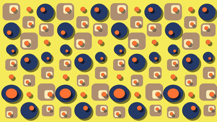 Seamless Retro background design with abstract geometrical shapes. Digital graphics elements for cover, poster, presentation, prints, fabric, wallpaper, art and etc.