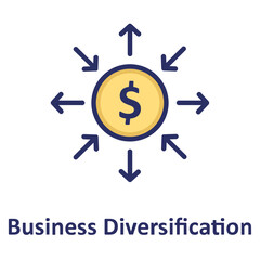 Business diversification, corporate Vector Icon